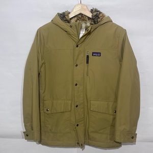 Patagonia Hooded Inferno Jacket Boys Large (12) Color: Khaki. #68460FA13